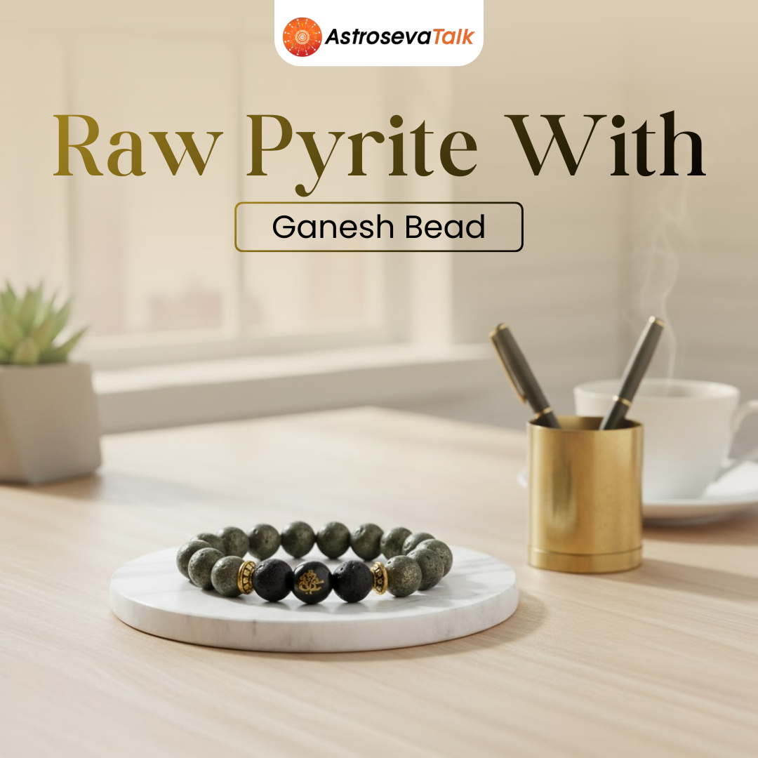 Raw Pyrite with Ganesh Bead