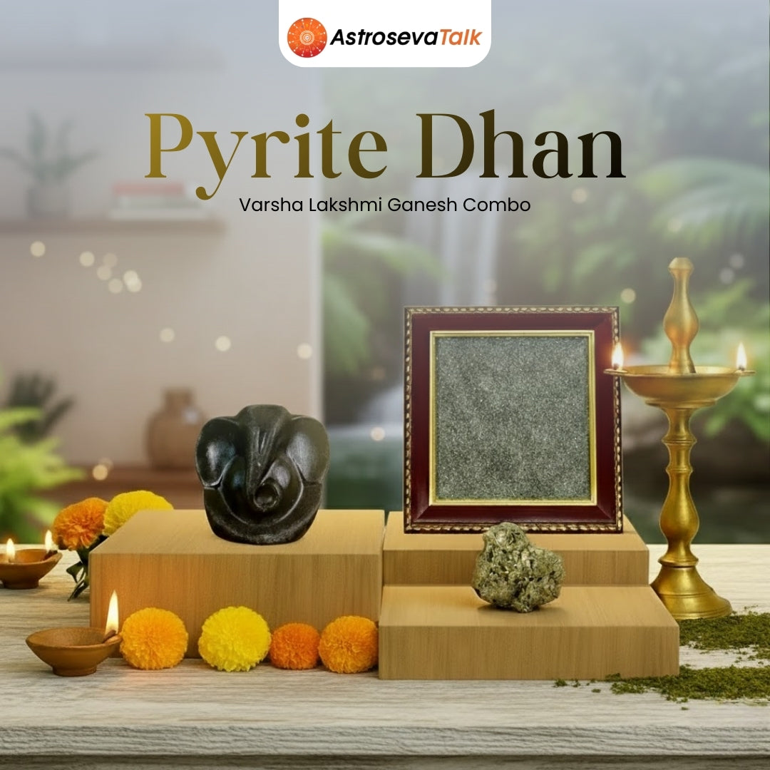 Pyrite Dhan Varsha Lakshmi Ganesh Combo