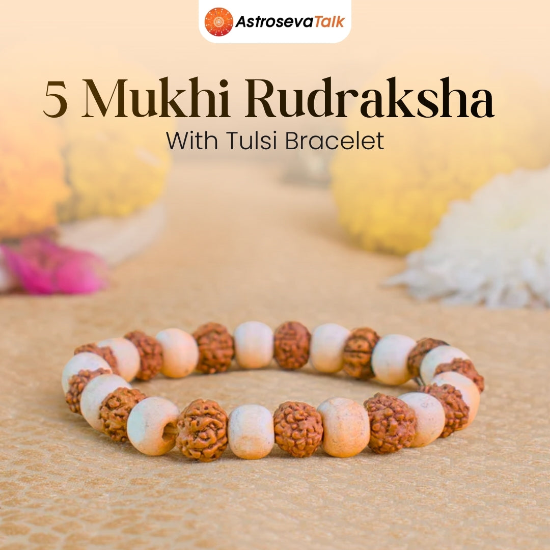 Siddh 5 Mukhi Rudraksha with Tulsi Bracelet