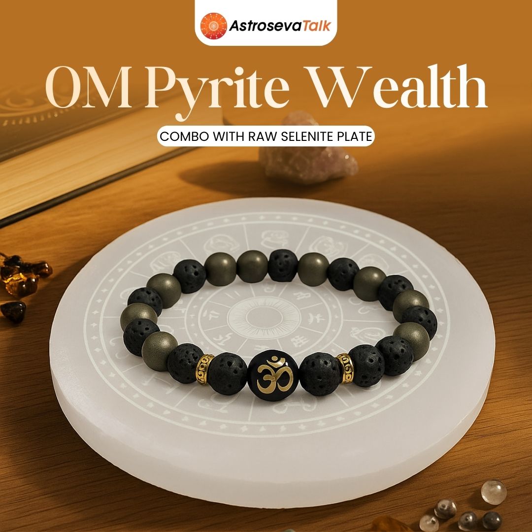 OM Pyrite Wealth Combo with Selenite Plate