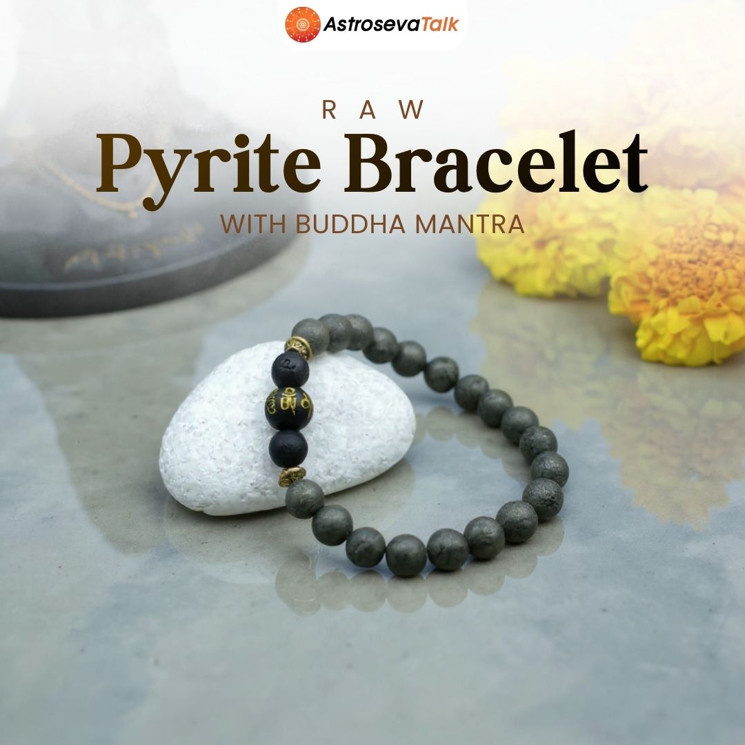 Raw Pyrite with Buddha Mantra