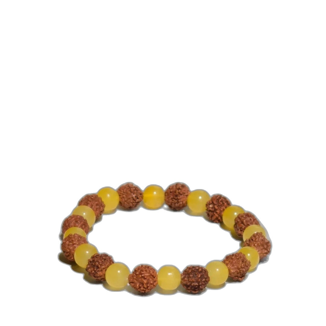 5 Mukhi Rudraksha Yellow Aventurine Bracelet