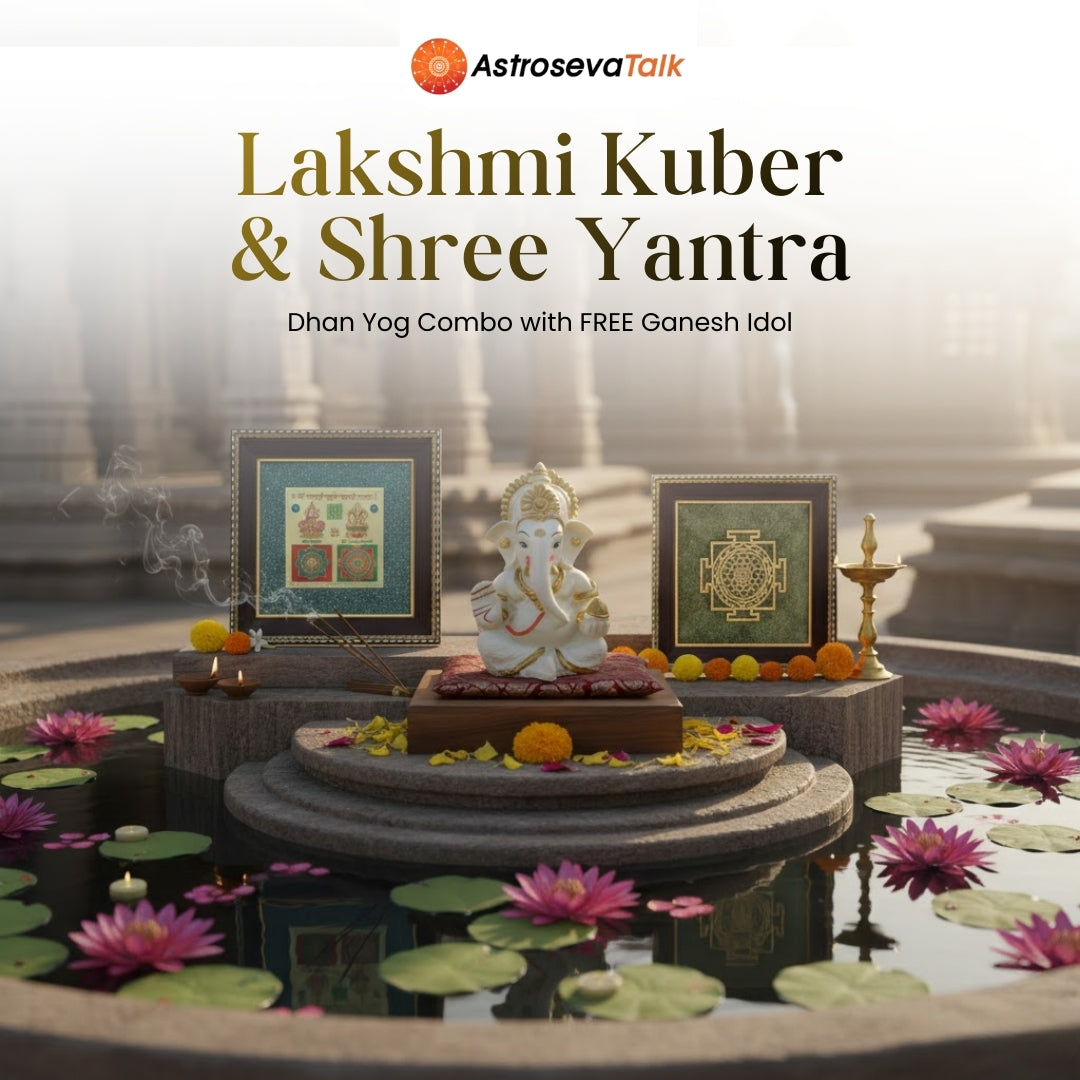 Lakshmi Kuber & Shree Yantra Dhan Yog Combo with FREE Ganesh Idol