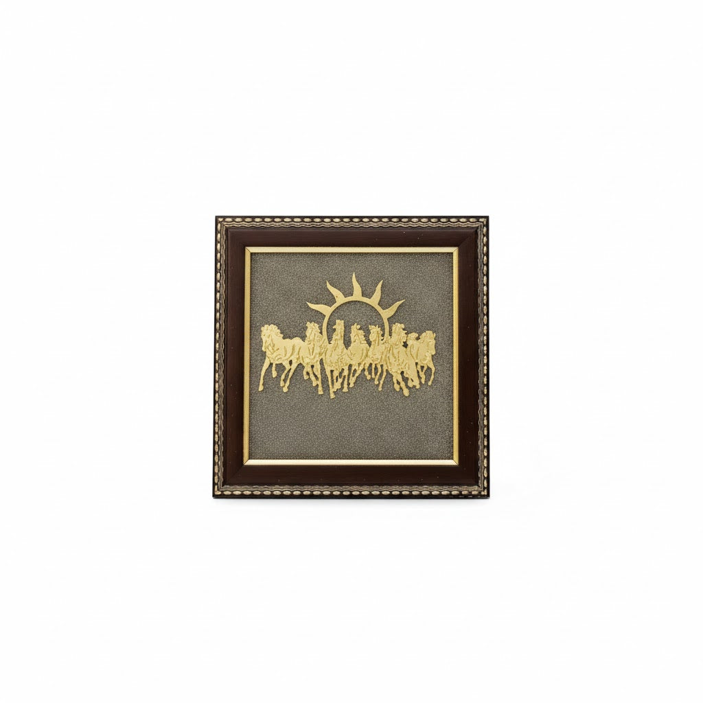 7 Horses on Raw Pyrite Frame