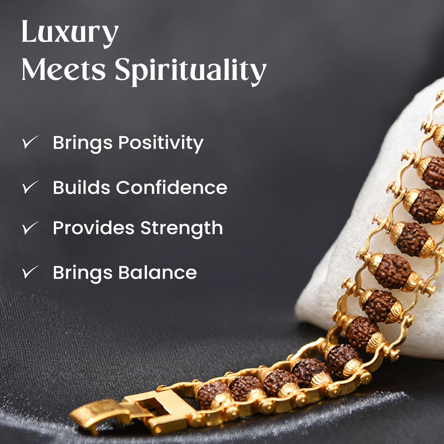 Healing Rudraksh Bracelet with Gold Protection