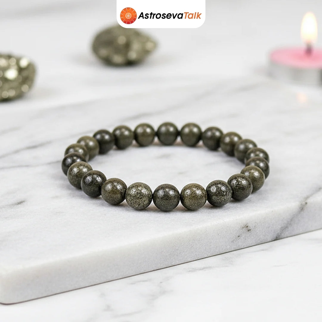 Raw pyrite bracelet siddh