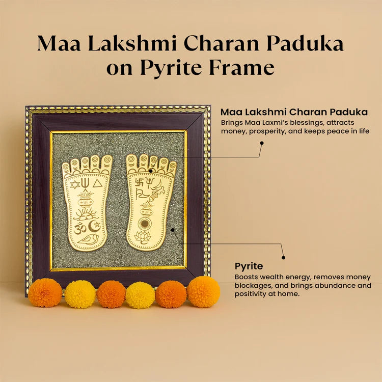 Shree Dhan Lakshmi Charan Paduka Frame