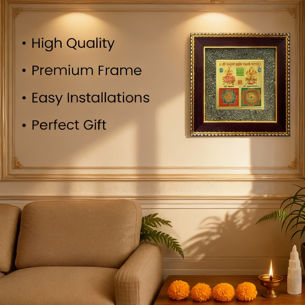 Lakshmi Kuber Yantra on Pyrite Frame