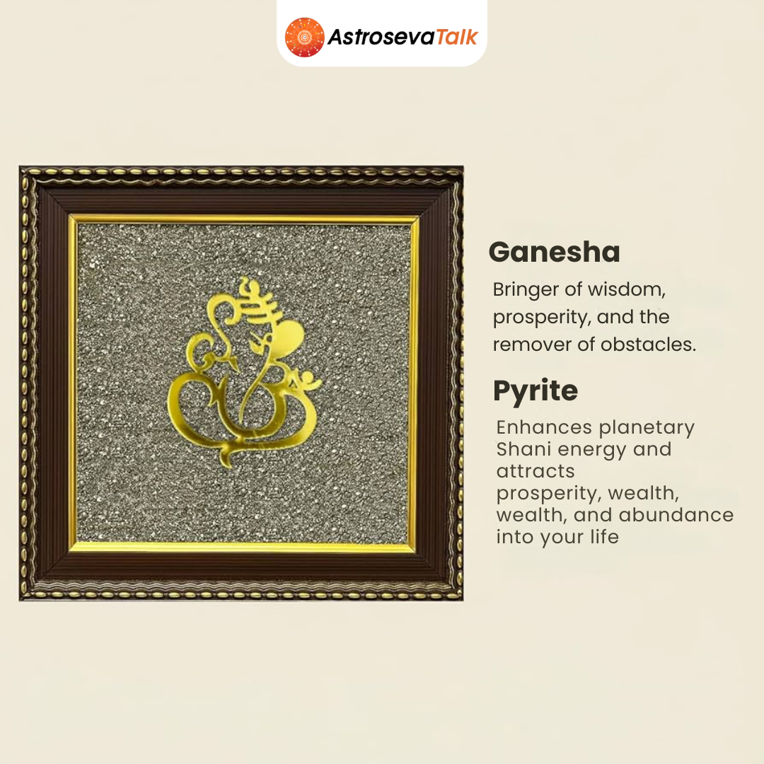Divine Gold Ganesha with Pyrite Energy