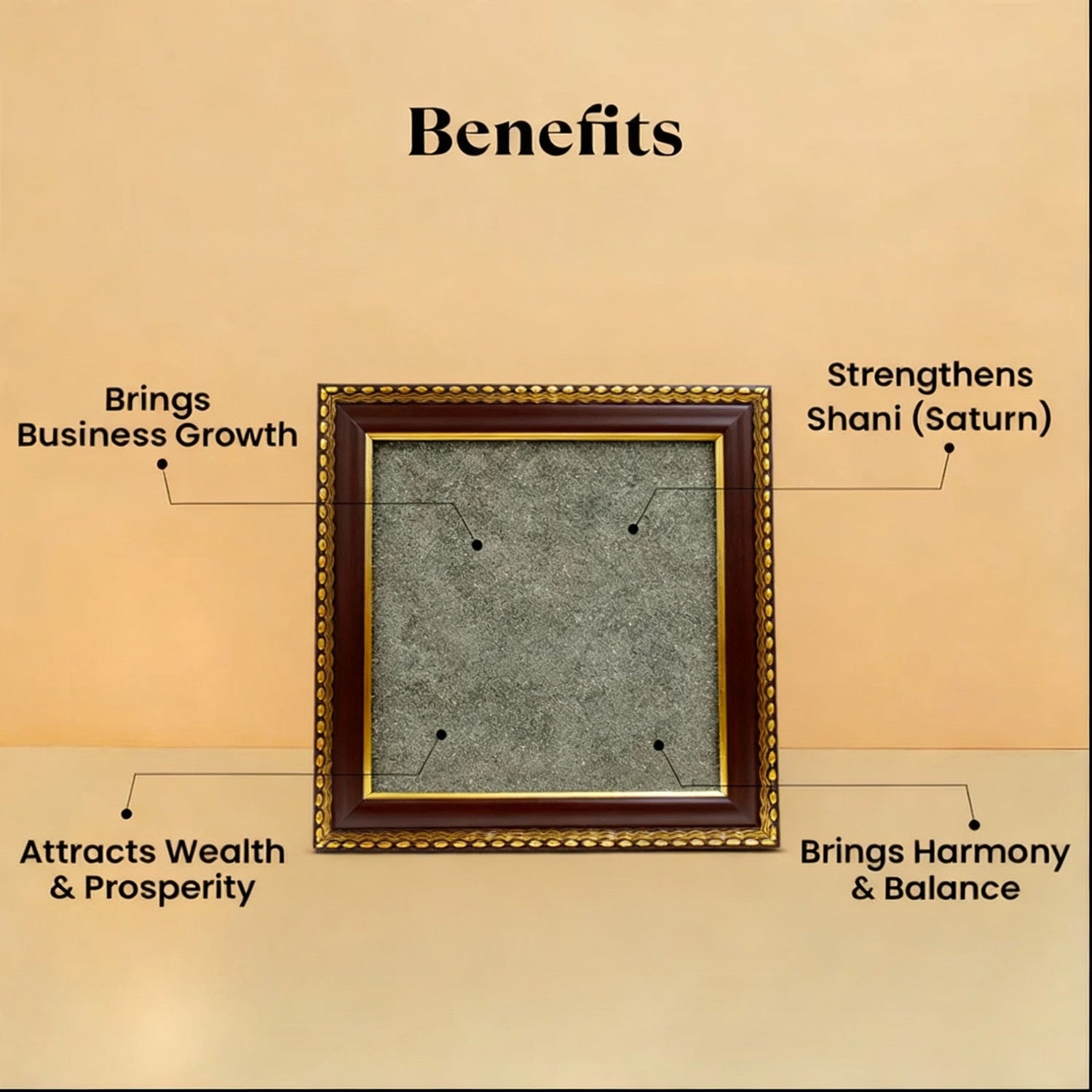 Raw Pyrite Dust Dhan Varsha Frame