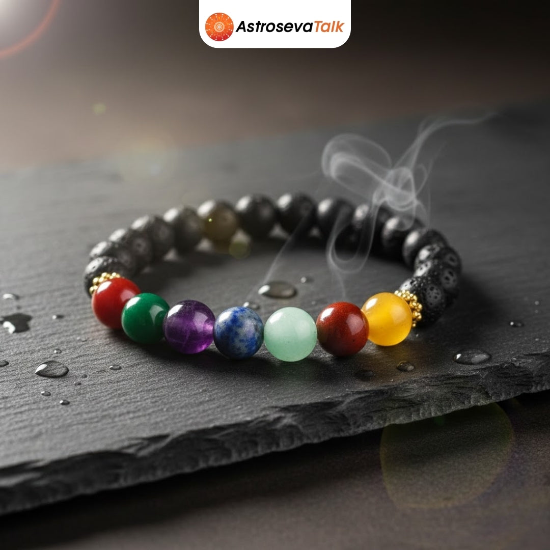 7 Chakra Lava Bracelet