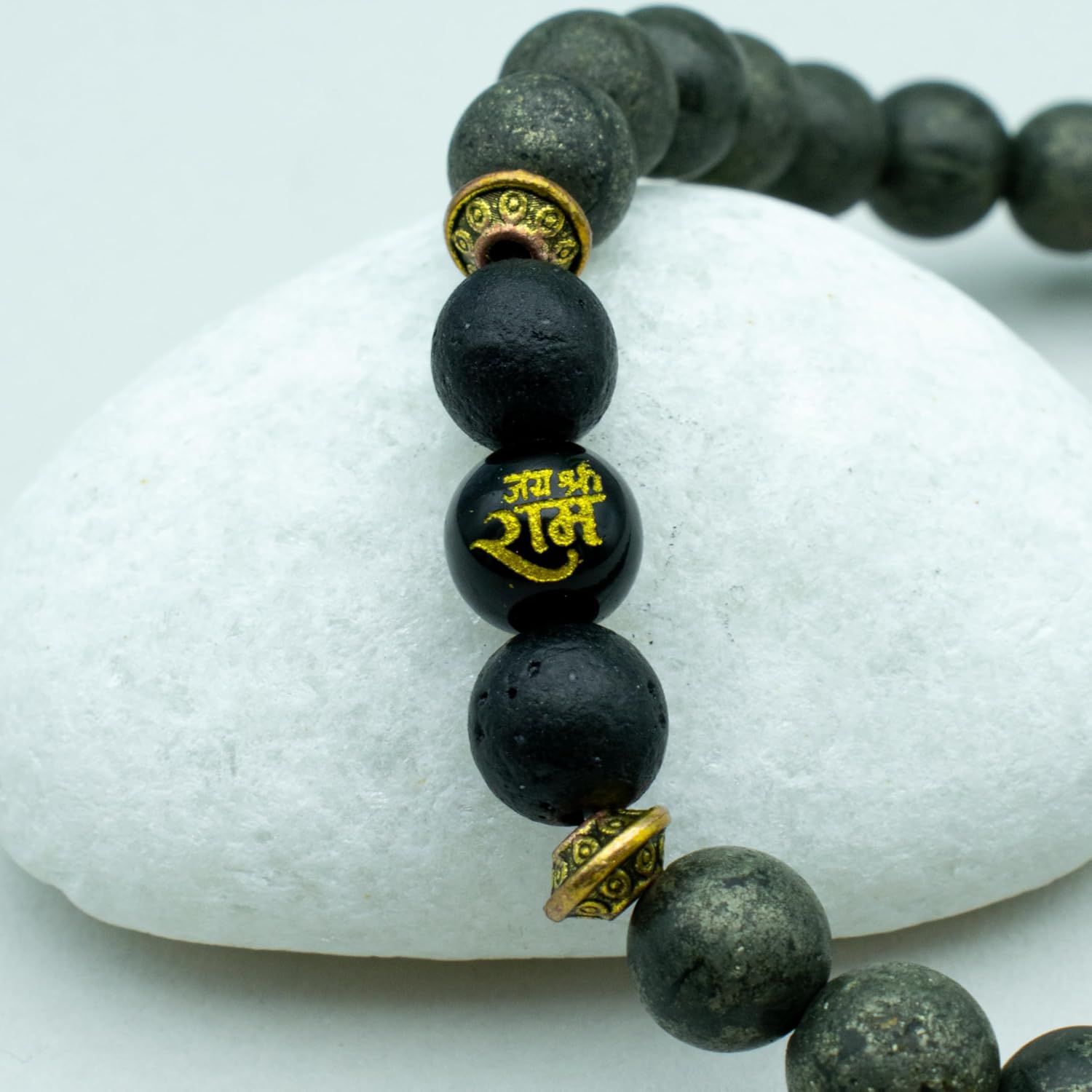 Raw Pyrite with Ram Bead