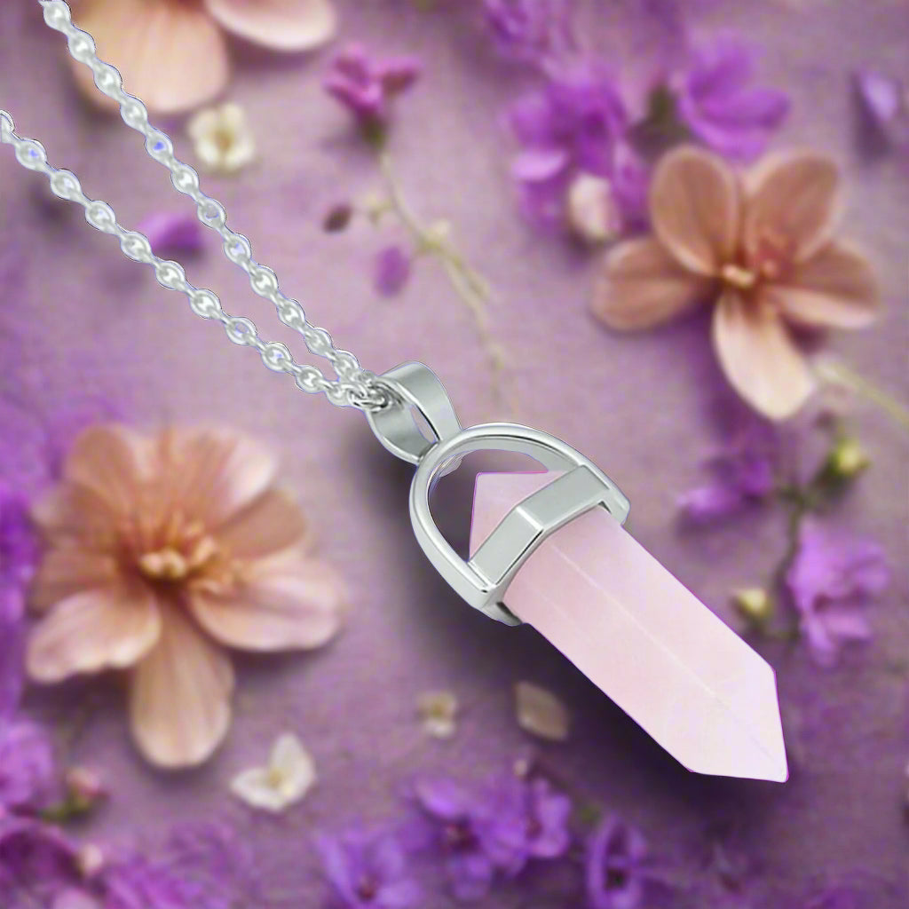 Astrotalk Love Attraction Pencil Pendant | Heart Chakra Healing & Relationship Strengthening | 108 Hours Energized by Top Astrologers | Rose Quartz Pendant for Women | Healing Gift Items for Women
