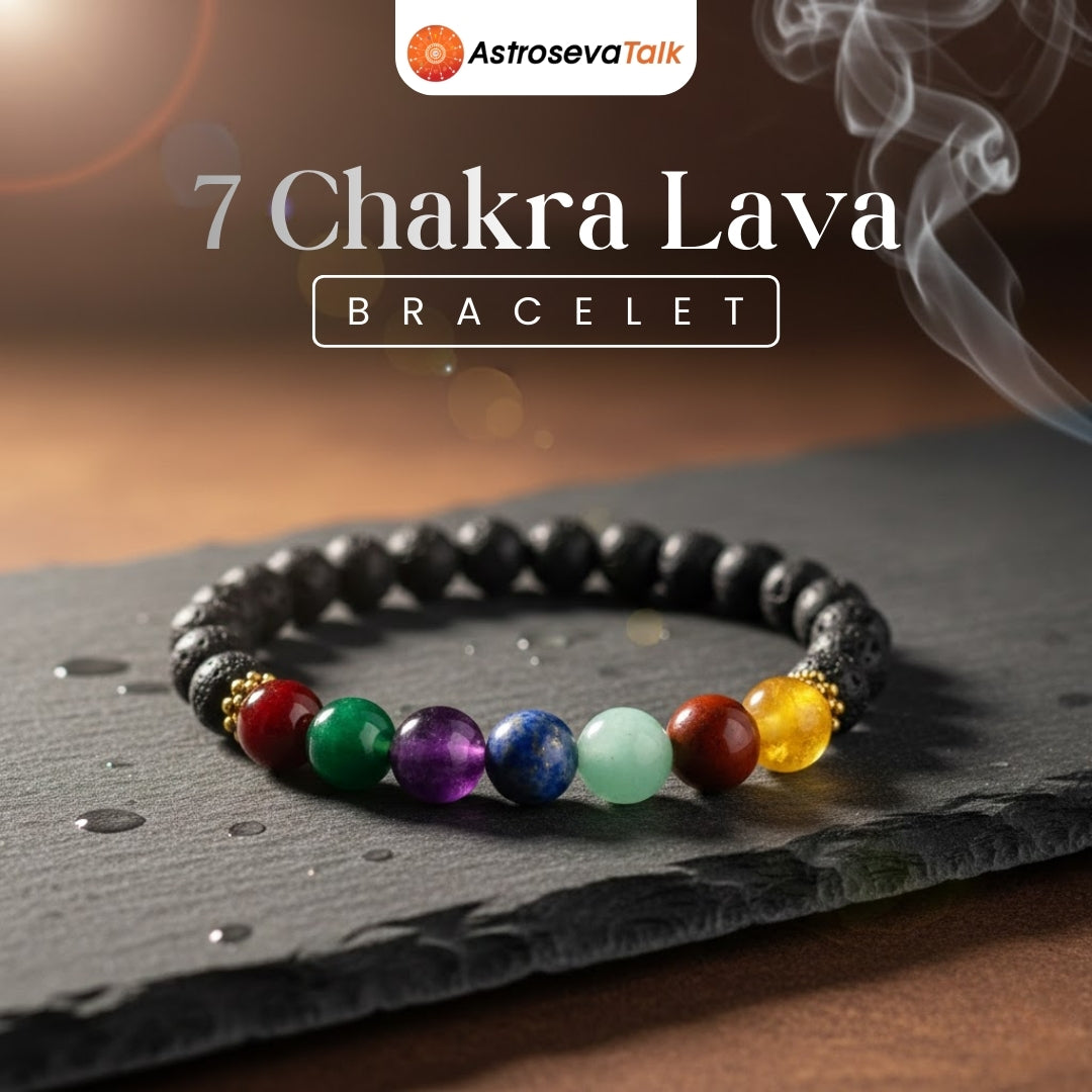 7 Chakra Lava Bracelet