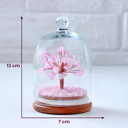 Astrotalk Rose Quartz Dome Crystal Tree | Nurture Bonds & Inner Peace | Feng Shui Items for Good Luck | Home Decor for Living Room & Office | Housewarming Gifts | Aesthetic Home Decor Items