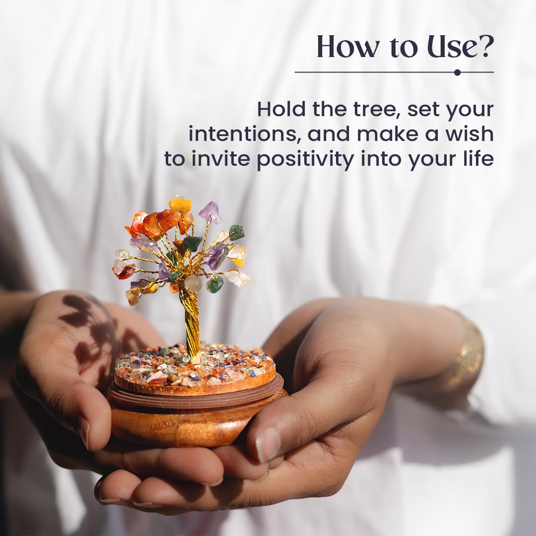 Astrotalk 7 Chakra Crystal Dome Tree | Align Chakras & Elevate Energy | Feng Shui Items for Good Luck | Home Decor for Living Room & Office | Housewarming Gifts | Aesthetic Home Decor Items