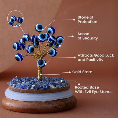 Astrotalk Evil Eye Crystal Dome Tree | Protects from Negative Energy | Feng Shui Items for Good Luck | Home Decor for Living Room & Bedroom | Housewarming Gifts | Aesthetic Home Decor Items