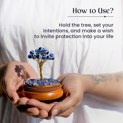Astrotalk Evil Eye Crystal Dome Tree | Protects from Negative Energy | Feng Shui Items for Good Luck | Home Decor for Living Room & Bedroom | Housewarming Gifts | Aesthetic Home Decor Items