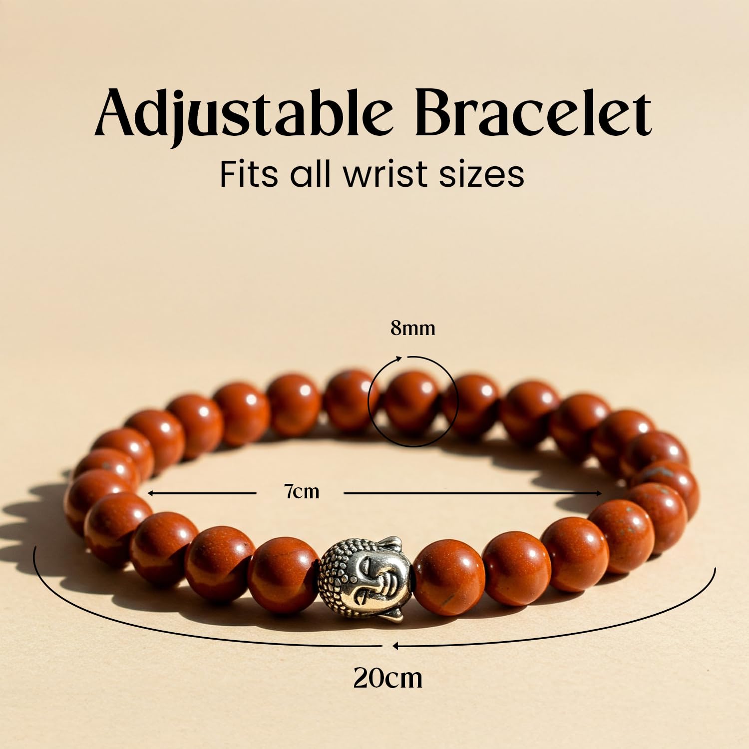 Astrotalk Red Jasper Bracelet Original Certified | Strength, Stability & Grounding Energy | Certified Healing Crystal Astrology Bracelet for Men & Women