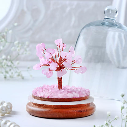 Astrotalk Rose Quartz Dome Crystal Tree | Nurture Bonds & Inner Peace | Feng Shui Items for Good Luck | Home Decor for Living Room & Office | Housewarming Gifts | Aesthetic Home Decor Items