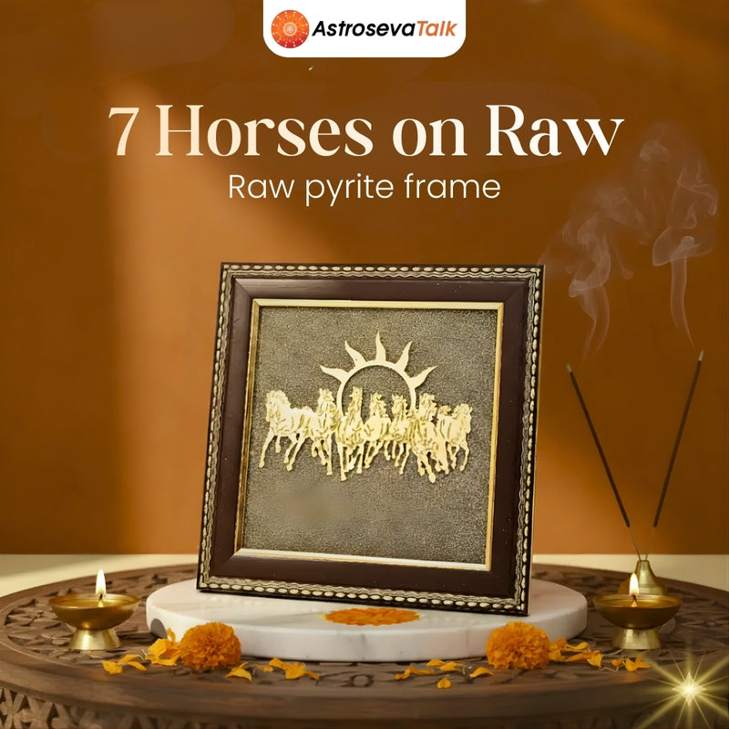 7 Horses on Raw Pyrite Frame