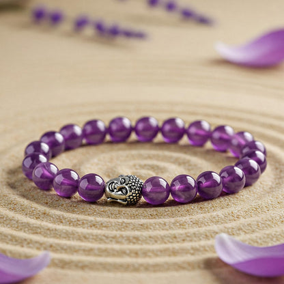 Astrotalk Amethyst Bracelet | Healing Crystal for Calmness & Spiritual Growth | Crystal Bracelet for Women & Men | Natural Amethyst Stone | Certificate of Authenticity