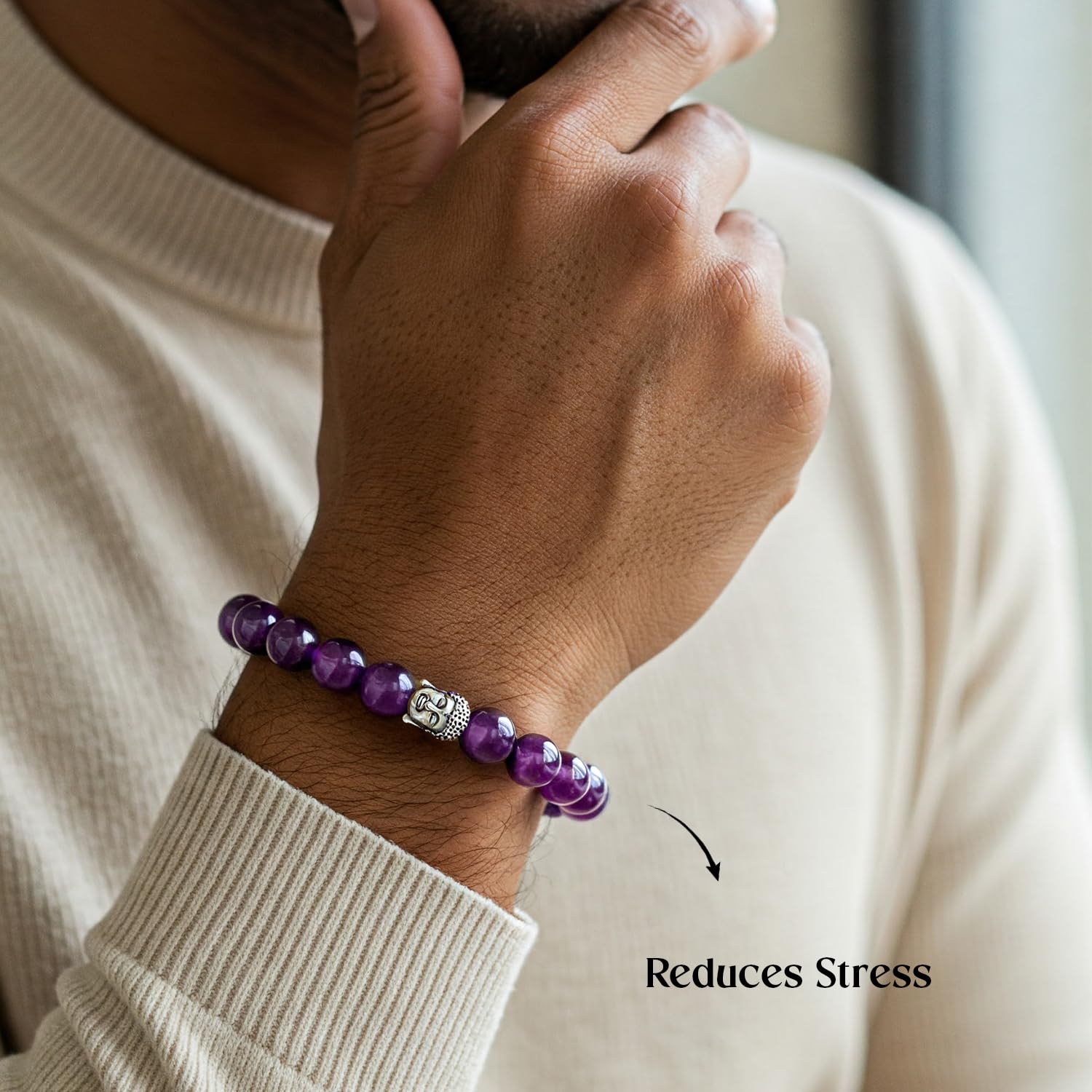 Astrotalk Amethyst Bracelet | Healing Crystal for Calmness & Spiritual Growth | Crystal Bracelet for Women & Men | Natural Amethyst Stone | Certificate of Authenticity