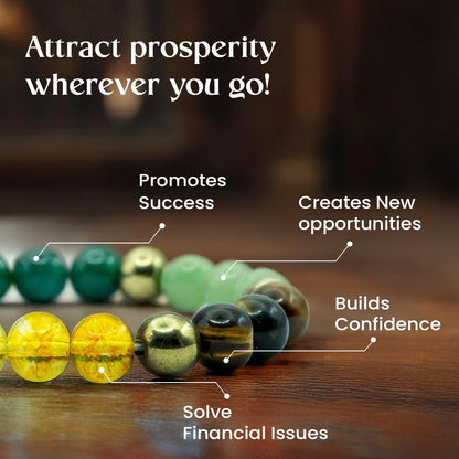 Astrotalk Dhan Yog Bracelet | Attracts Wealth & Financial Prosperity | Pyrite, Citrine, & Aventurine bracelet | Astrology Dhanyog Bracelet for Men & Women | Certificate of Authenticity