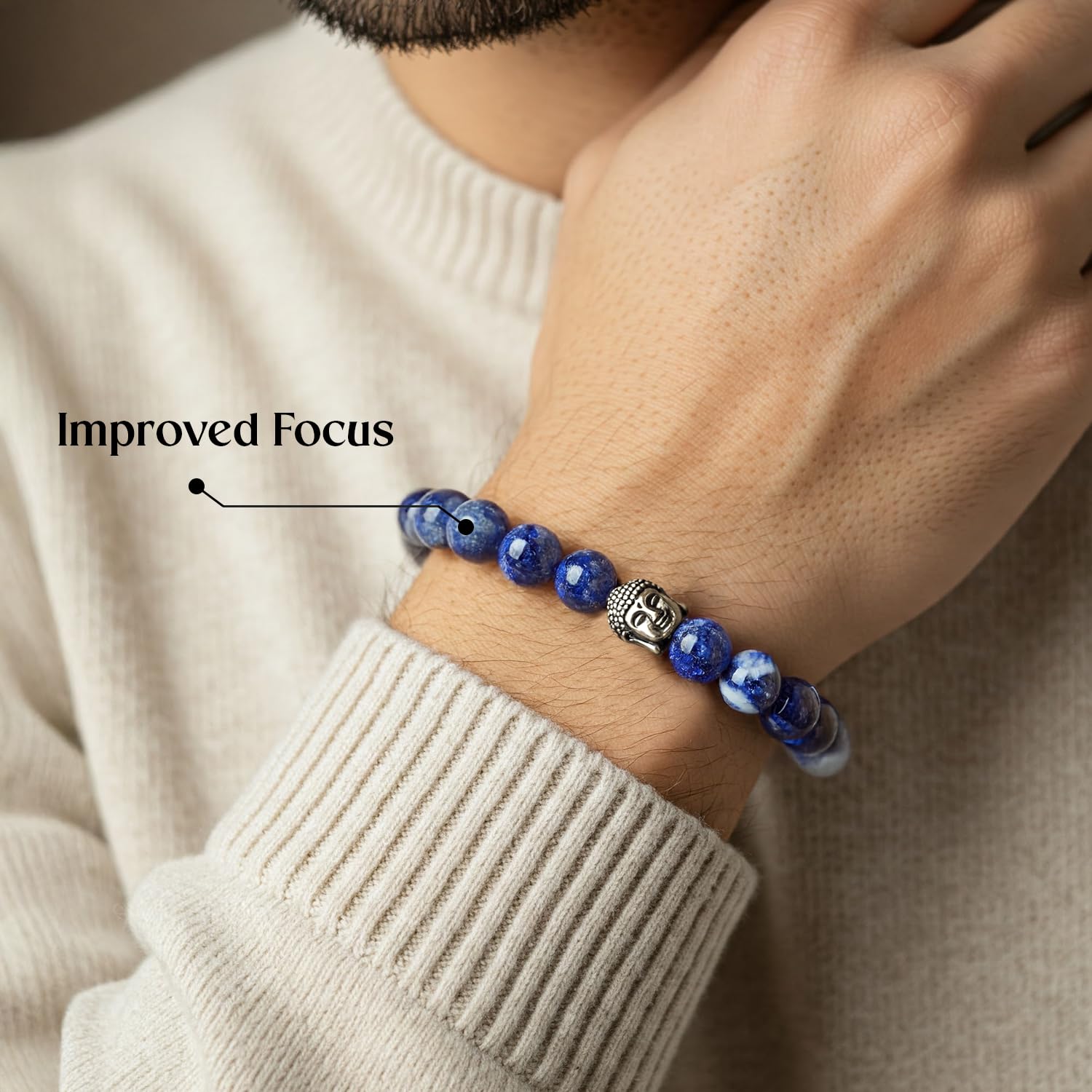 Astrotalk Lapis Lazuli Bracelet | Enhances Wisdom, Intuition & Mental Clarity | Certified Healing Crystal Astrology Bracelet for Men & Women | Lapis Lazuli stone