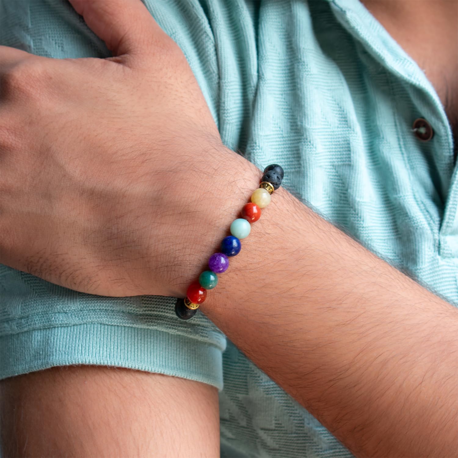 Astrotalk Shukr Chakra Bracelet With Om Bead | Fame & Divine Blessings | 108 Hours Energized by Top Astrologers | Chakra Alignment & Stress Relief | Astrology Bracelet for Women & Men