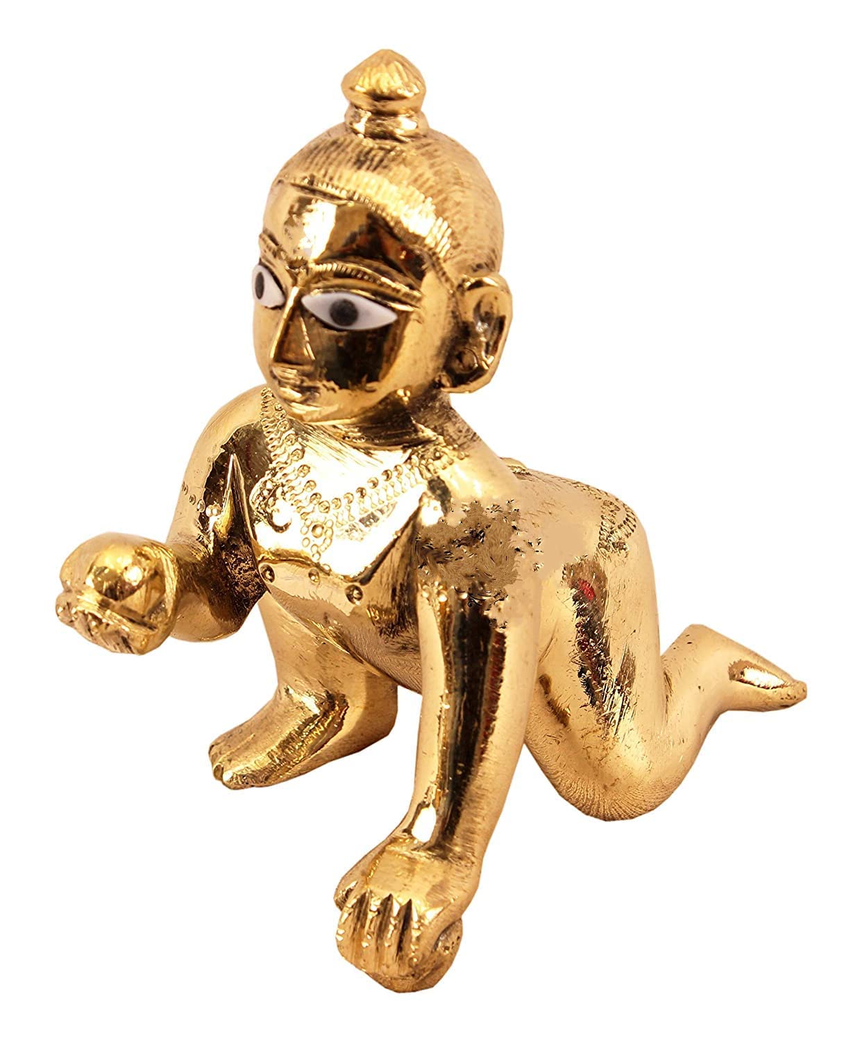 Pujahome vrindavan laddu Gopal Idol Murti Pure Metal Bal Gopal for Home mandir Thakur Ji Ladoo Gopal (Size 0)