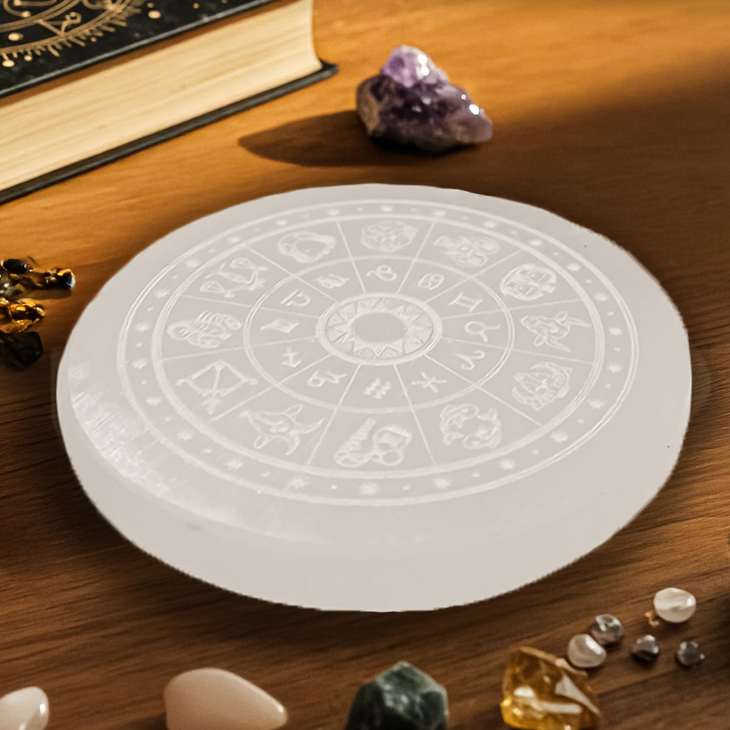 Astrotalk Selenite Charging Plate for Crystals | Purify & Amplify Energy | Crystal Cleansing & Recharging | Boosts Clarity & Intuition | Spiritual Gifts for Healing