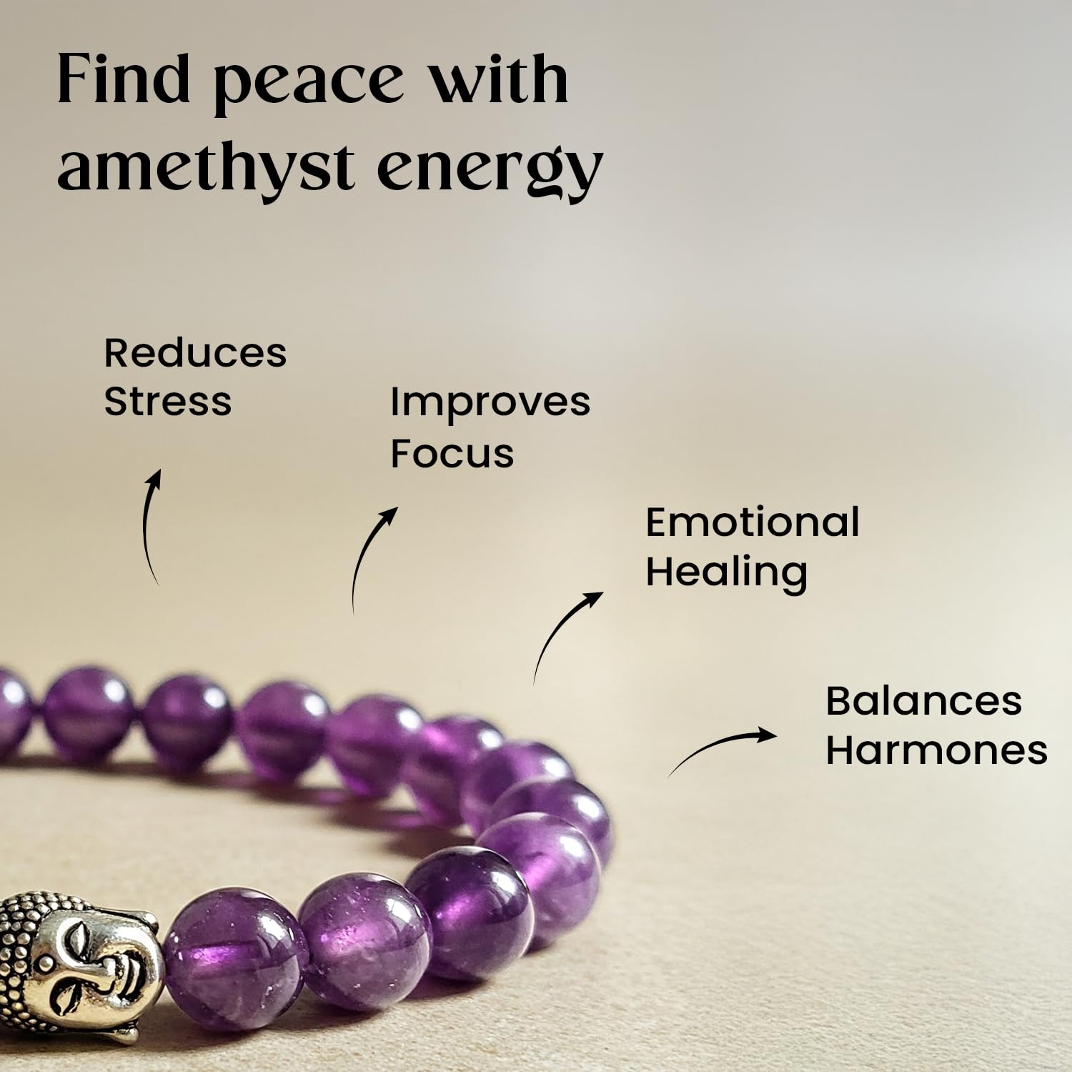 Astrotalk Amethyst Bracelet | Healing Crystal for Calmness & Spiritual Growth | Crystal Bracelet for Women & Men | Natural Amethyst Stone | Certificate of Authenticity