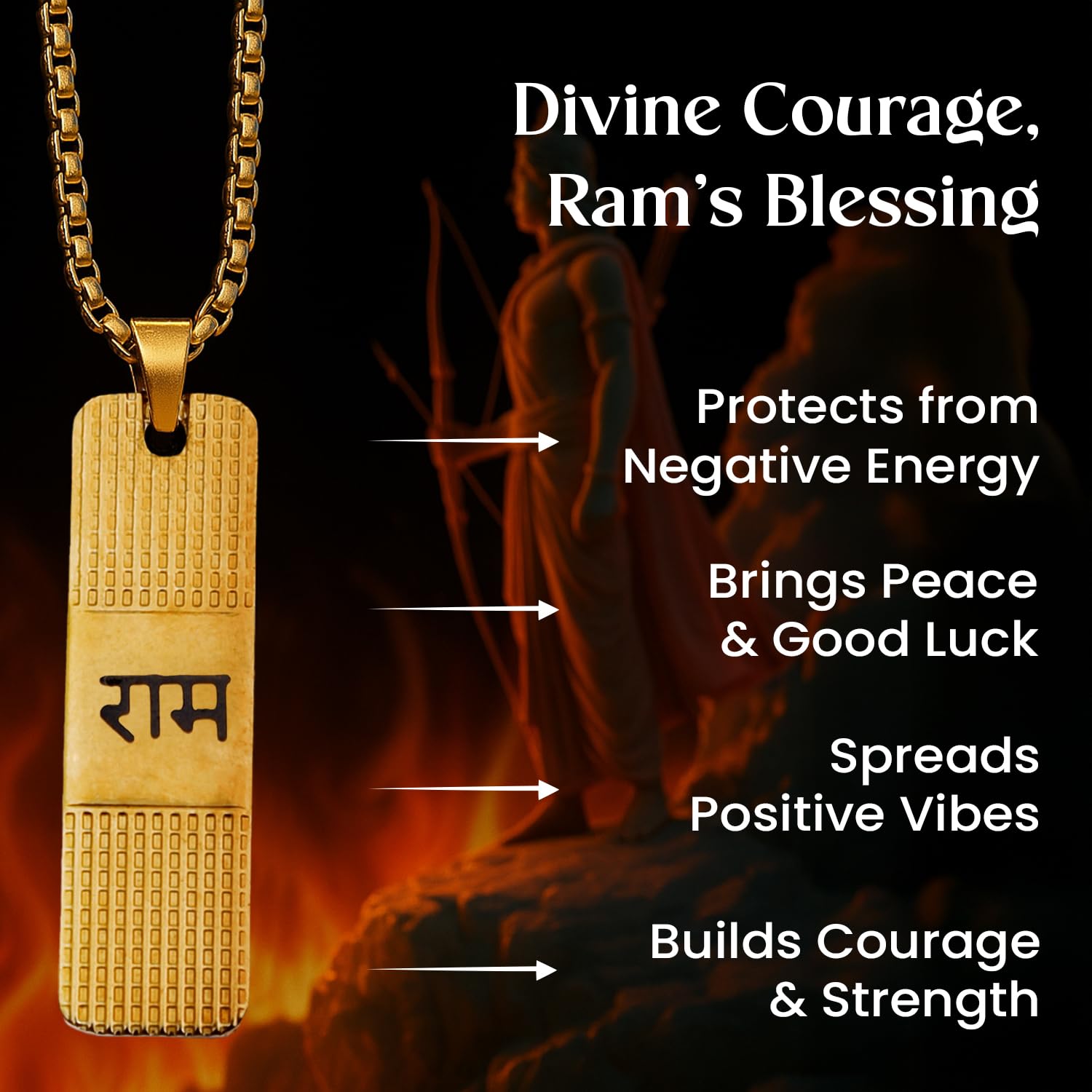 Astrotalk Gold Plated Shree Ram Kavach | Divine Protection & Strength | 108 Hours Energized by Top Astrologers | Engraved Shree Ram Pendant