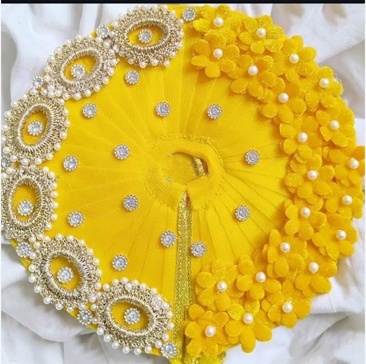 Astrosevatalk Gopal Ji Yellow Pearl Dress