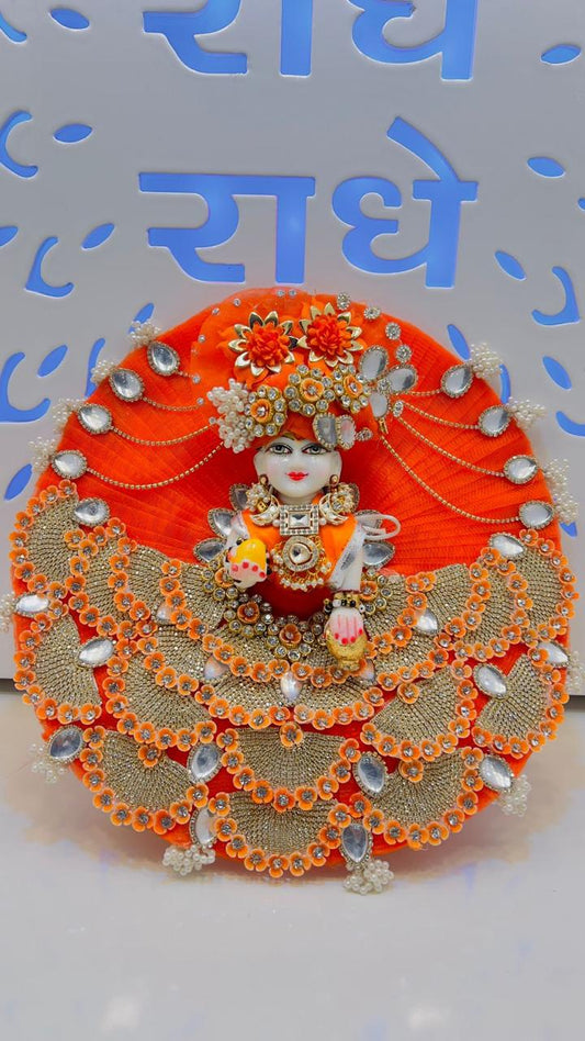 Astrosevatalk Gopal Ji Orange Pearl Designer Dress