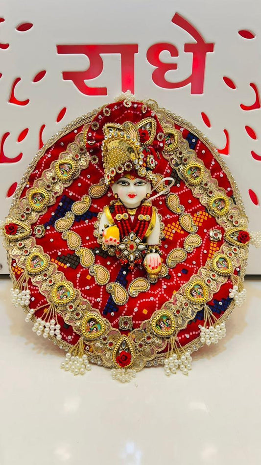Astrosevatalk Gopal Ji Classic Red Pearl Embroidery Dress