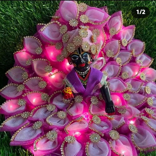 Astrosevatalk Gopal Ji Pink Blossom LED Shringar Dress