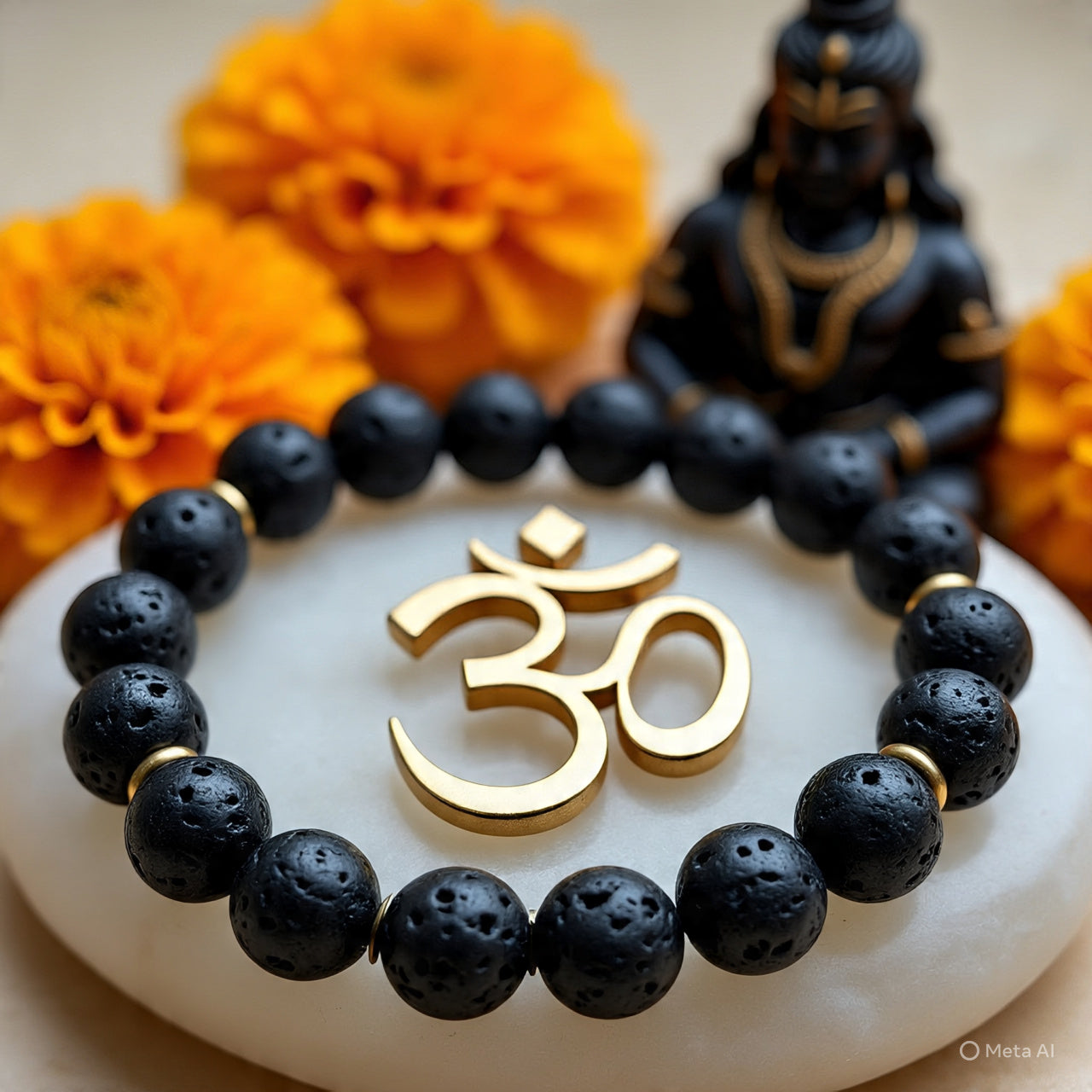 Raw Pyrite with Om Bead