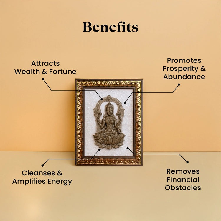 Siddh Lakshmi jee on selenite Frame