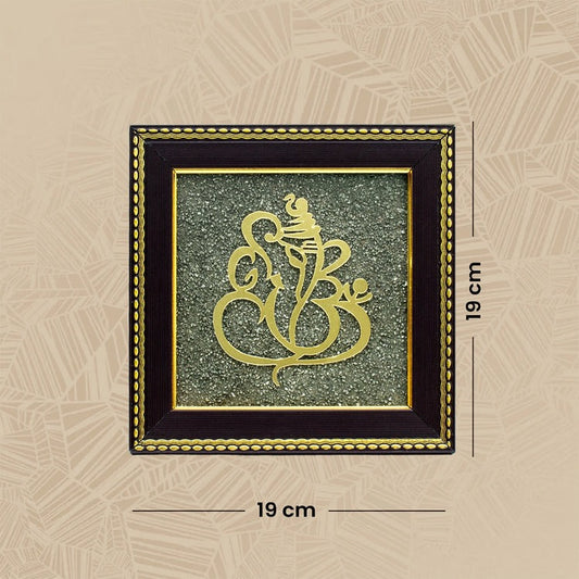 Ganesh Ji on Raw Pyrite Frame