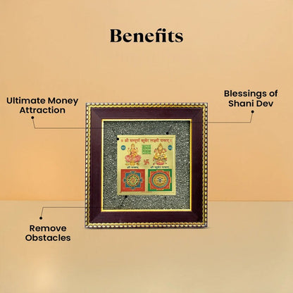 Siddh Lakshmi Kuber Yantra on Pyrite Frame