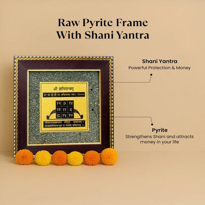 Siddh Shani Yantra on Raw Pyrite Frame