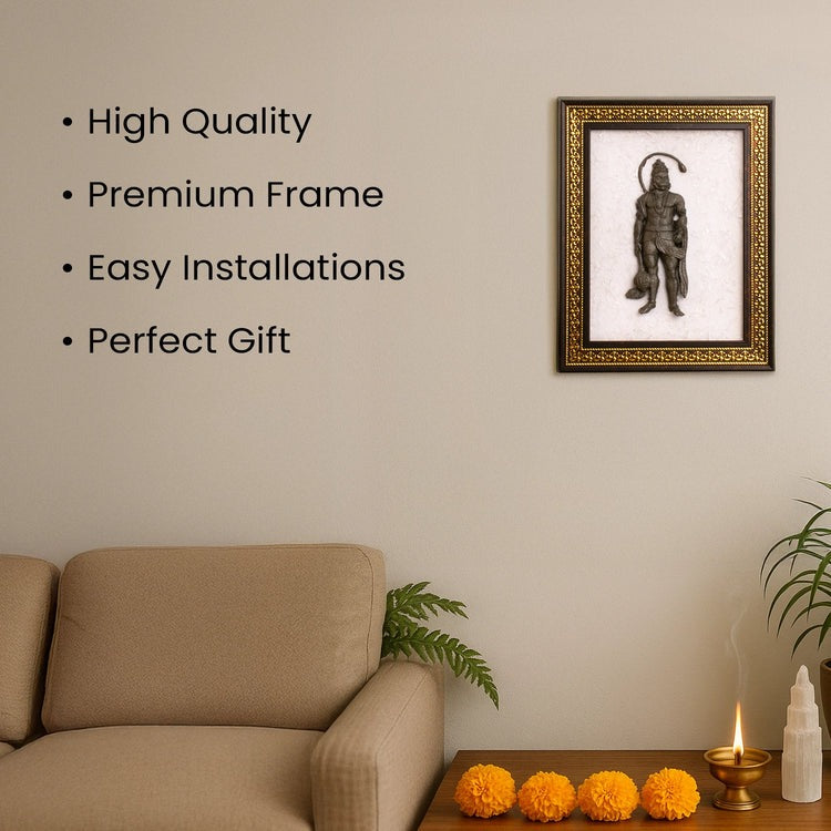 Siddh Pyrite Hanuman Ji on Selenite Frame