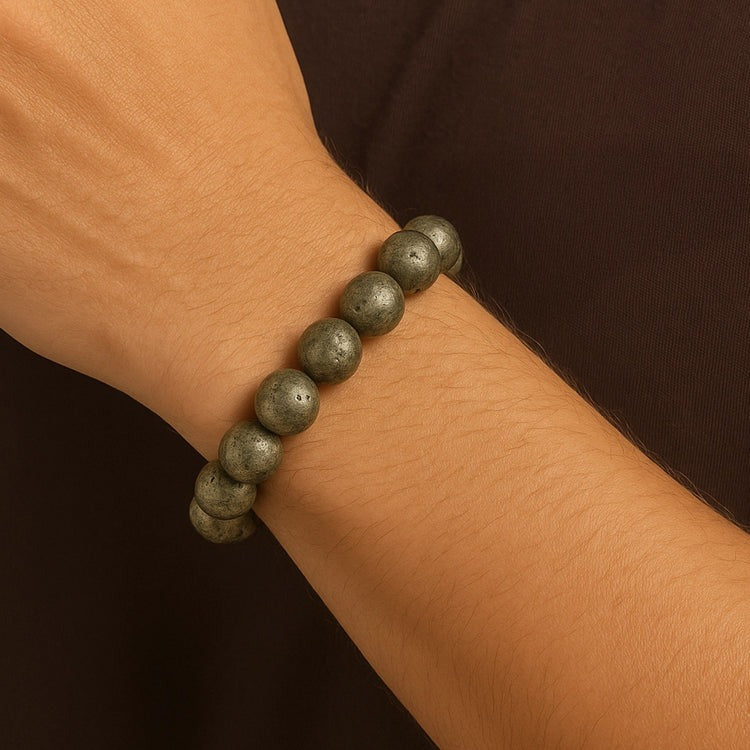 Raw pyrite bracelet siddh
