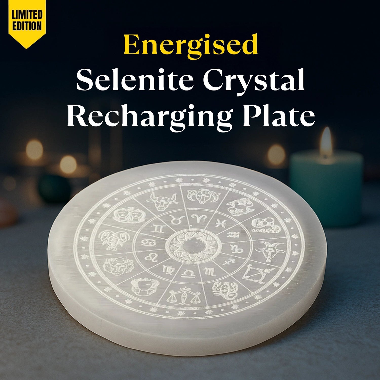 Energised Selenite Charging Plate for Crystals