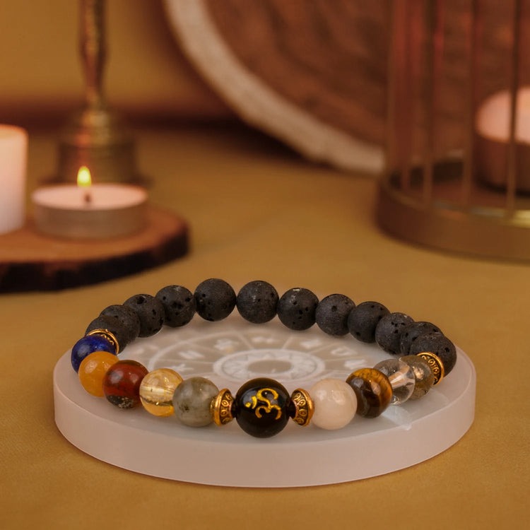 Siddh Navgraha Shanti Bracelet with Selenite