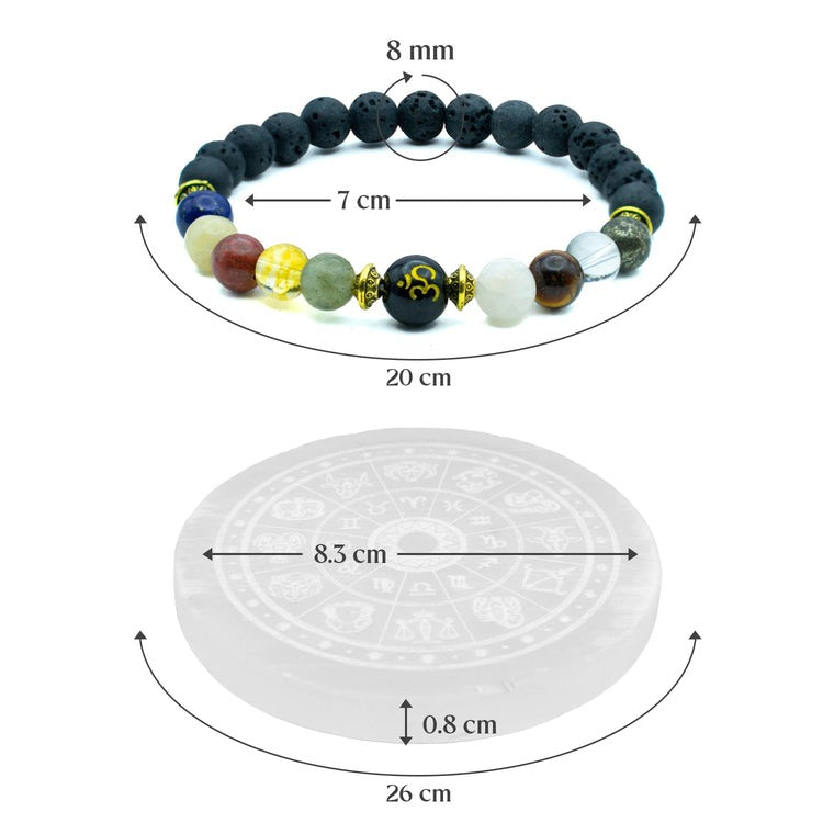 Siddh Navgraha Shanti Bracelet with Selenite