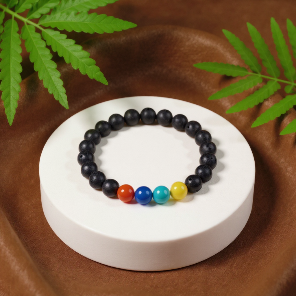 7 Chakra Lava Bracelet
