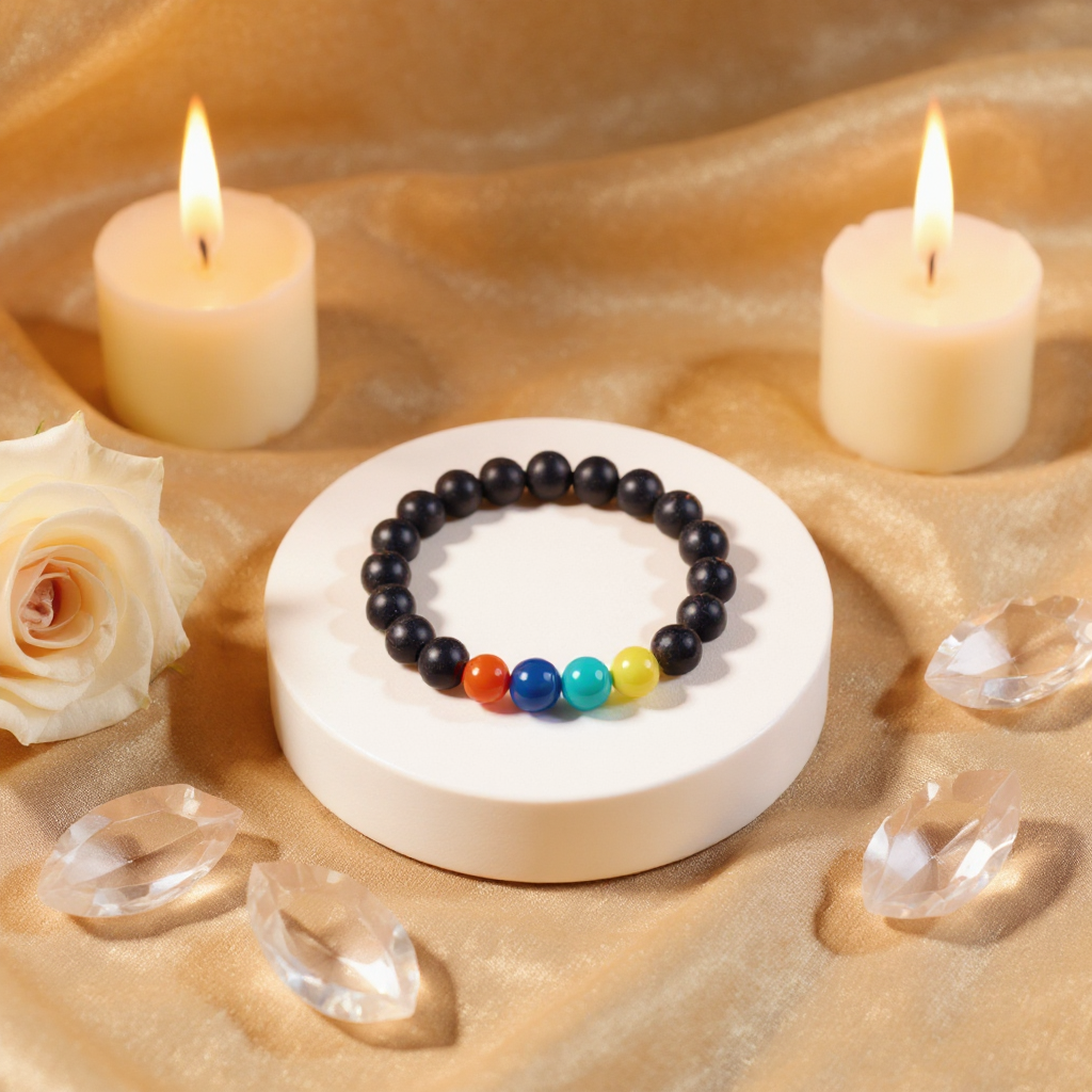 7 Chakra Lava Bracelet